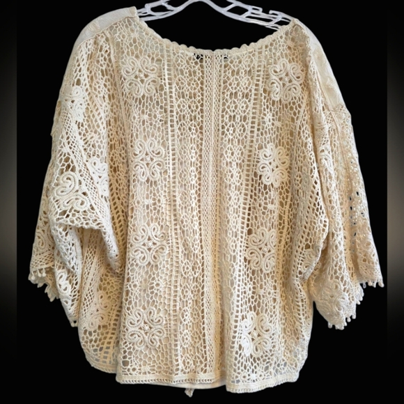 Spiaggia Dolce Ecru Crochet Top With Cami Size Small - Picture 2 of 6
